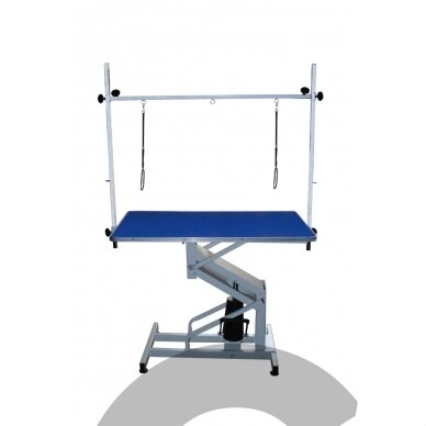 Stalas ant hidraulinio keltuvo Blovi Venus, stalviršis 110x60cm - Spalva: Mėlyna Stalas ant hidraulinio keltuvo Blovi Venus, stalviršis 110x60cm - Spalva: Mėlyna