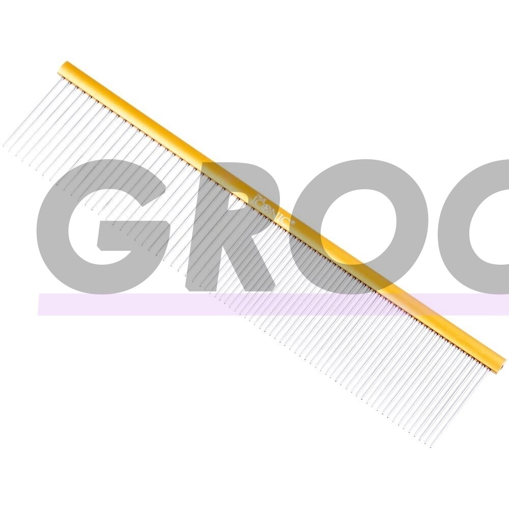 "True Iconic Flash Anti-static" 19 cm šukos - profesionalios, metalinės šukos su 50/50 antistatiniais dantukais, rankų darbo
