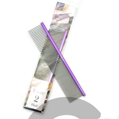 "True Iconic Flash Anti-static" 19 cm šukos - profesionalios, metalinės šukos su 50/50 antistatiniais dantukais, rankų darbo
