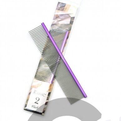 "True Iconic Flash Anti-static" 19 cm šukos - profesionalios, metalinės šukos su 50/50 antistatiniais dantukais, rankų darbo 1 "True Iconic Flash Anti-static" 19 cm šukos - profesionalios, metalinės šukos su 50/50 antistatiniais dantukais, rankų darbo 1