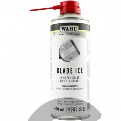 "Wahl Blade Ice Spray 4in1": skirtas galvutėms aušinti, valyti, tepti ir apsaugoti-400 ml "Wahl Blade Ice Spray 4in1": skirtas galvutėms aušinti, valyti, tepti ir apsaugoti-400 ml