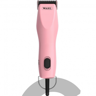 „Wahl“ - KM2+ - profesionalus dviejų greičių mašinele su bešepetėliniu varikliu ir 10-1,5 mm galvute, rožinės spalvos „Wahl“ - KM2+ - profesionalus dviejų greičių mašinele su bešepetėliniu varikliu ir 10-1,5 mm galvute, rožinės spalvos