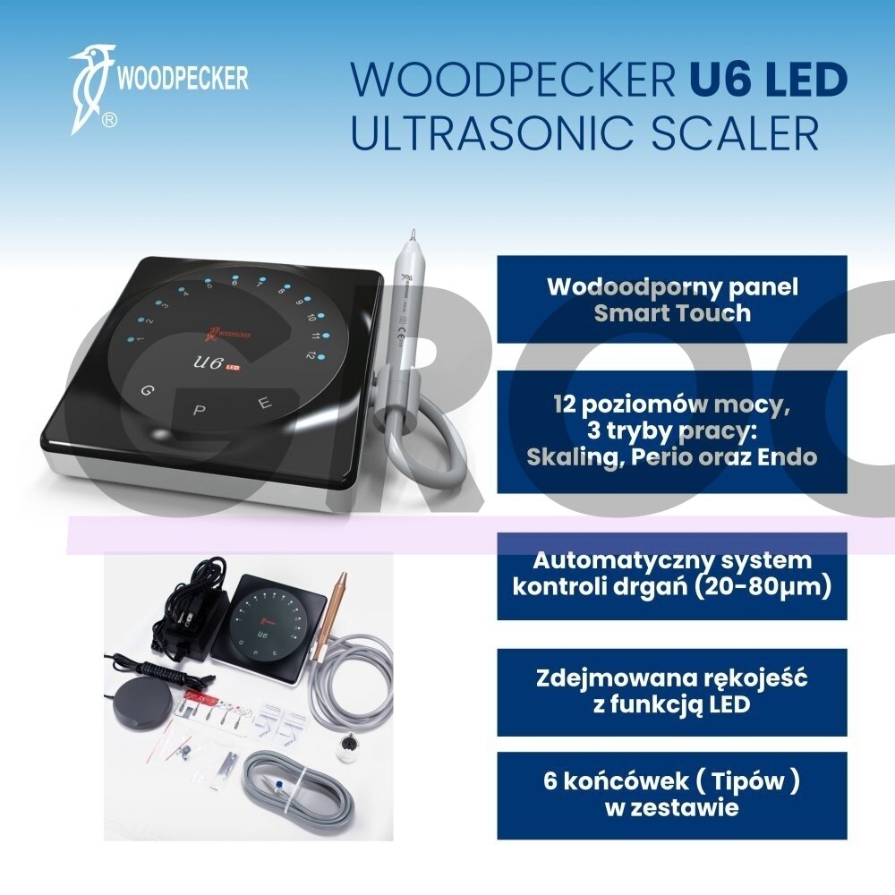 Woodpecker U6 LED - ультразвуковой скалер для удаления зубного камня со светодиодной подсветкой 2 Woodpecker U6 LED - ультразвуковой скалер для удаления зубного камня со светодиодной подсветкой 2