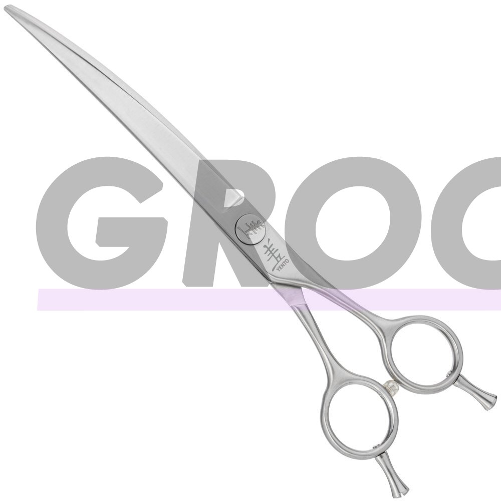 Yento Fanatic Series Curved Scissors 7,5" - profesionalios lenktos žirklės, anglies nerūdijančio plieno Yento Fanatic Series Curved Scissors 7,5" - profesionalios lenktos žirklės, anglies nerūdijančio plieno