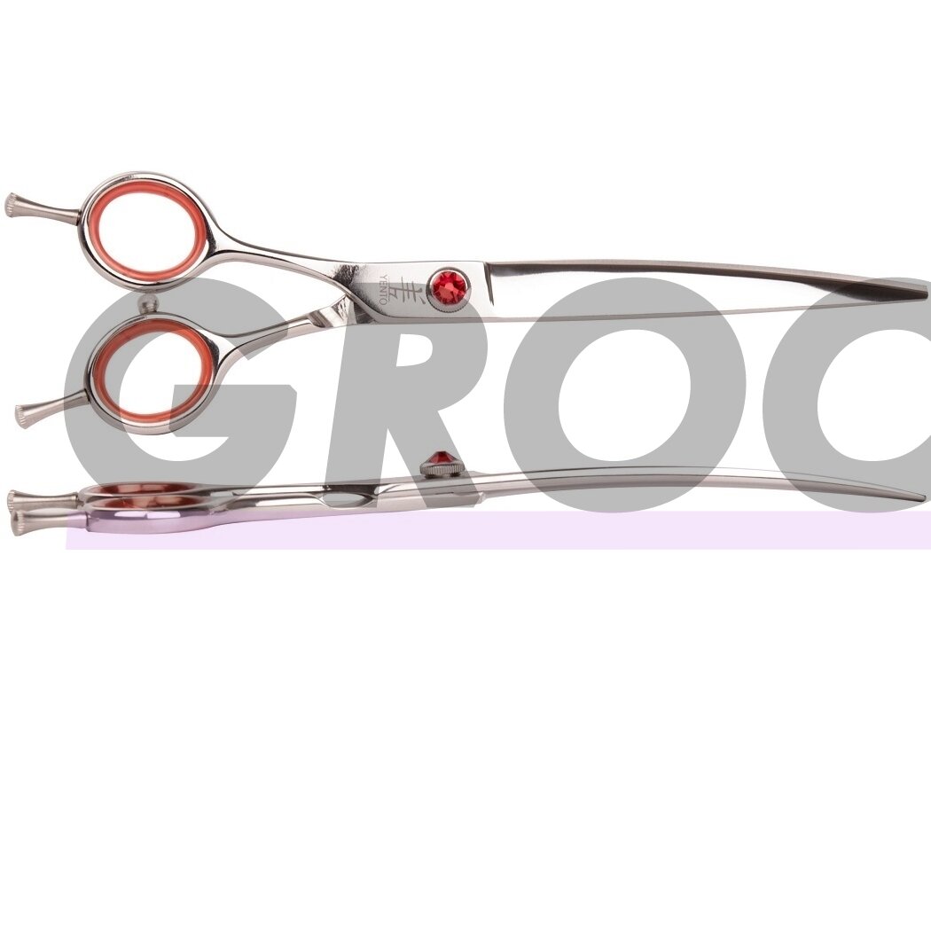 Yento Prime Left Curved Scissors 7,5" – profesionalios japoniško plieno lenktos žirklės, skirtos kairiarankiams