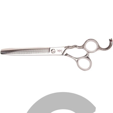Yento Cobra Thinning 7 "- aukščiausios kokybės profesionalios vienpusės filiravimo žirklės su kobalto 48 dantukais, dekoratyvine rankena