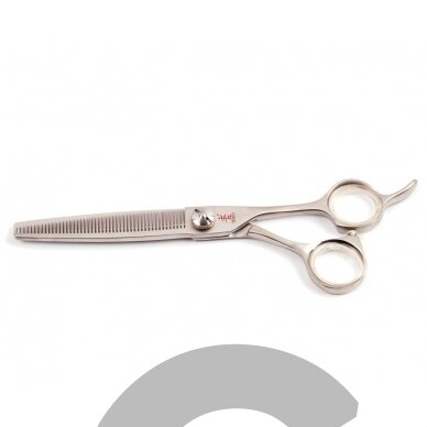 Yento Ergo 6,5 "- profesionalios vienpusės filiravimo žirklės, 48 dantys Yento Ergo 6,5 "- profesionalios vienpusės filiravimo žirklės, 48 dantys