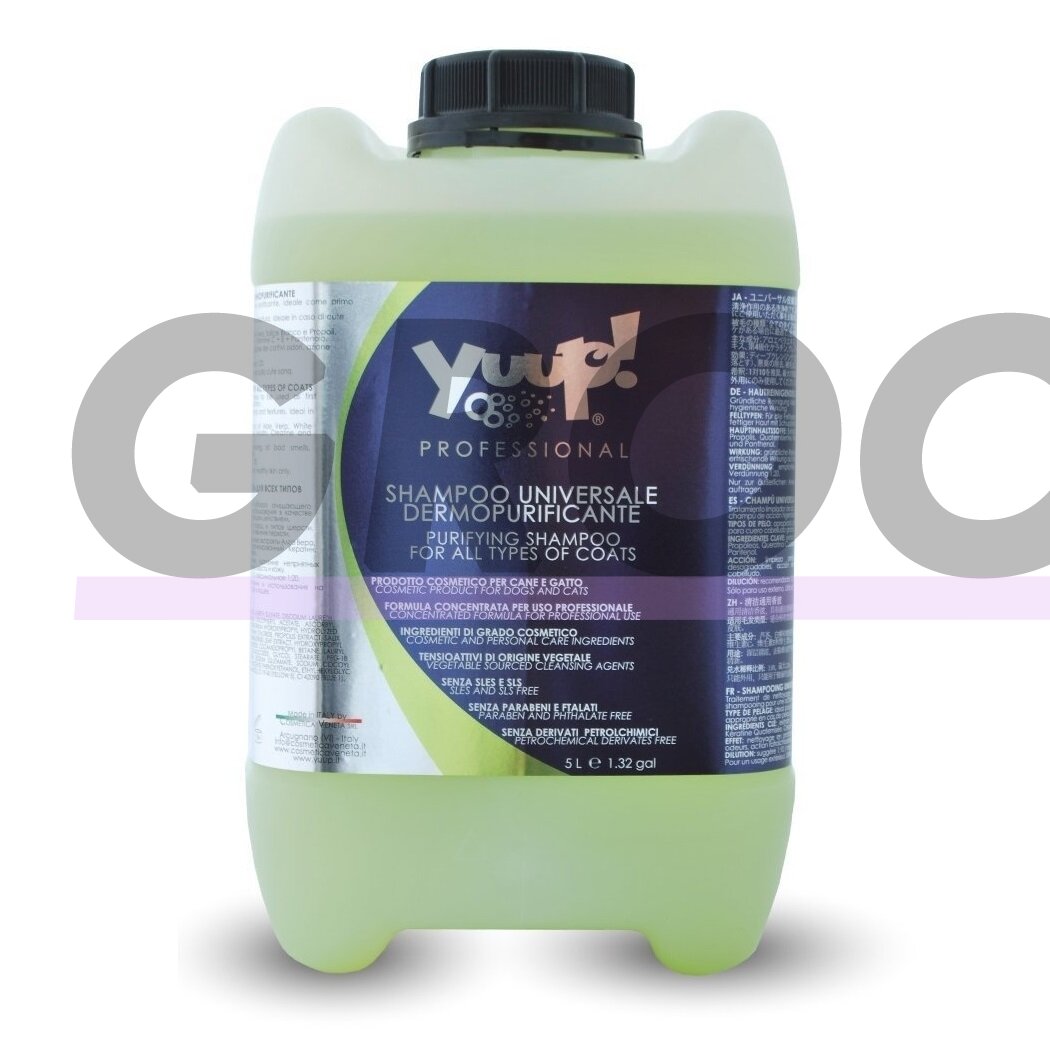 Yuup! Professional Purifying Shampoo - universalus valomasis šampūnas visų tipų kailiams. Talpa: 10L