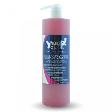 Yuup! Black Revitalising & Glossing Shampoo - maitinamasis, juodam ir tamsiam kailiui blizgesį suteikiantis, šampūnas. Talpa: 1L Yuup! Black Revitalising & Glossing Shampoo - maitinamasis, juodam ir tamsiam kailiui blizgesį suteikiantis, šampūnas. Talpa: 1L