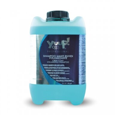 Yuup! Crisp Coat & Volumising Shampoo - profesionalus šampūnas šiurkščiam kailiui prižiūrėti, didinantis apimtį. Talpa: 10L