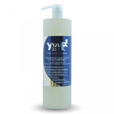 Yuup! Professional Gentle Shampoo - ypač švelnus šampūnas šuniukams ir alergiškiems bei turintiems jautrią oda šunims. Talpa: 1L Yuup! Professional Gentle Shampoo - ypač švelnus šampūnas šuniukams ir alergiškiems bei turintiems jautrią oda šunims. Talpa: 1L