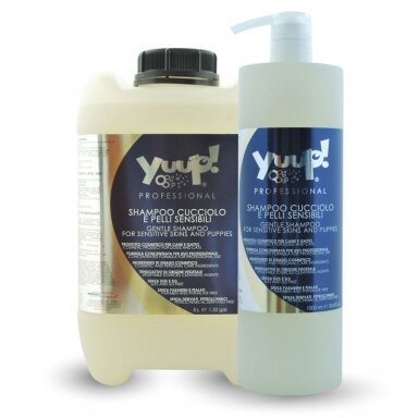 Yuup! Professional Gentle Shampoo - ypač švelnus šampūnas šuniukams ir alergiškiems bei turintiems jautrią oda šunims. Talpa: 250ml Yuup! Professional Gentle Shampoo - ypač švelnus šampūnas šuniukams ir alergiškiems bei turintiems jautrią oda šunims. Talpa: 250ml