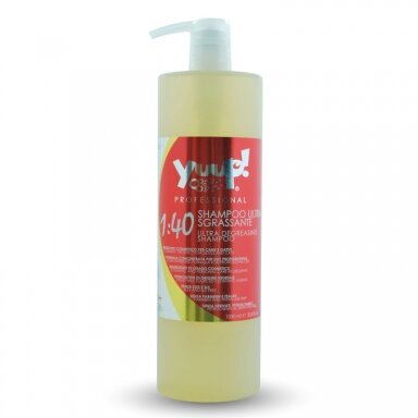 Yuup! Professional Ultra Degreasing Shampoo - profesionalus, efektyviai nuriebalinantis, šampūnas kruopščiam kailio valymui. Talpa: 1L