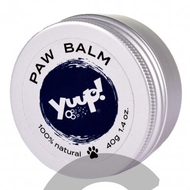 Yuup! Paw Balm 40g - natūralus vaškas gyvūnų letenoms prižiūrėti su taukmedžio sviestu ir simondsijų aliejumi Yuup! Paw Balm 40g - natūralus vaškas gyvūnų letenoms prižiūrėti su taukmedžio sviestu ir simondsijų aliejumi