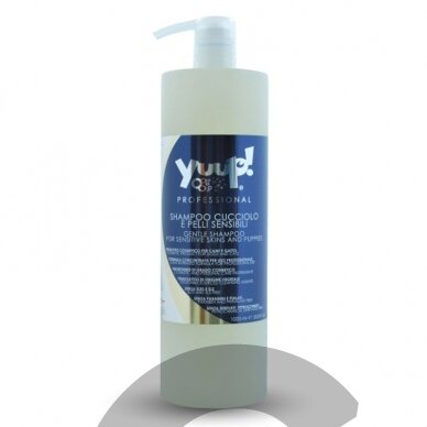 Yuup! Professional Gentle Shampoo - ypač švelnus šampūnas šuniukams ir alergiškiems bei turintiems jautrią oda šunims. Talpa: 1L Yuup! Professional Gentle Shampoo - ypač švelnus šampūnas šuniukams ir alergiškiems bei turintiems jautrią oda šunims. Talpa: 1L