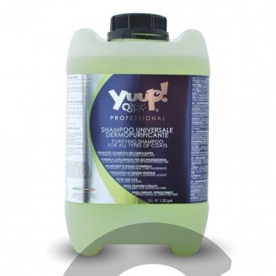 Yuup! Professional Purifying Shampoo - universalus valomasis šampūnas visų tipų kailiams. Talpa: 10L