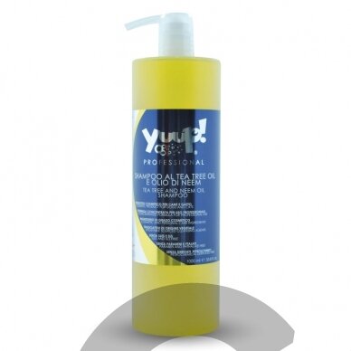 Yuup! Professional Tea Tree and Neem Oil Shampoo - profesionalus šampūnas, atbaidantis blusas, erkes ir kitus vabzdžius. Talpa: 1L