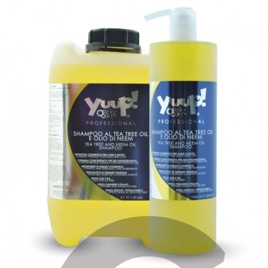 Yuup! Professional Tea Tree and Neem Oil Shampoo - profesionalus šampūnas, atbaidantis blusas, erkes ir kitus vabzdžius. Talpa: 250ml