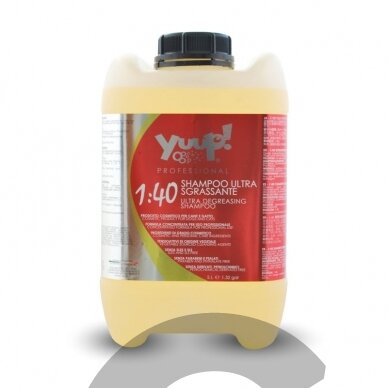Yuup! Professional Ultra Degreasing Shampoo - profesionalus, efektyviai nuriebalinantis, šampūnas kruopščiam kailio valymui. Talpa: 10L Yuup! Professional Ultra Degreasing Shampoo - profesionalus, efektyviai nuriebalinantis, šampūnas kruopščiam kailio valymui. Talpa: 10L