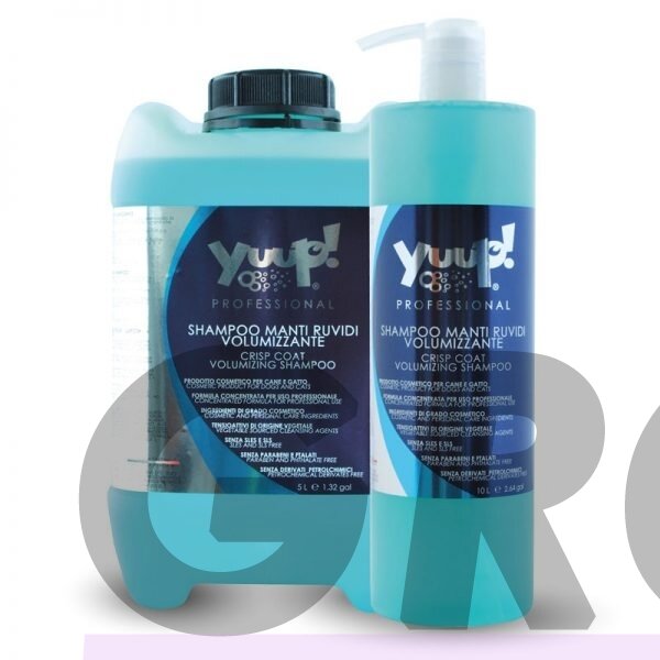 Yuup! Crisp Coat & Volumising Shampoo - profesionalus šampūnas šiurkščiam kailiui prižiūrėti, didinantis apimtį. Talpa: 5L