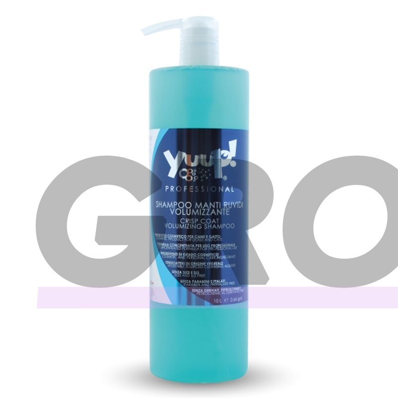 Yuup! Crisp Coat & Volumising Shampoo - profesionalus šampūnas šiurkščiam kailiui prižiūrėti, didinantis apimtį. Talpa: 1L