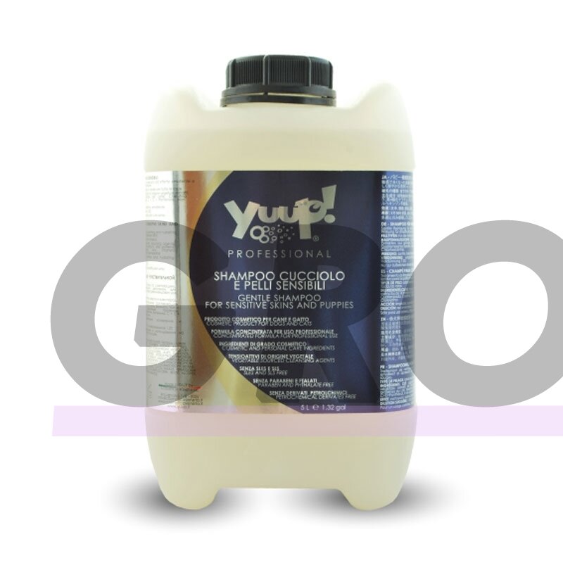 Yuup! Professional Gentle Shampoo - ypač švelnus šampūnas šuniukams ir alergiškiems bei turintiems jautrią oda šunims. Talpa: 10L