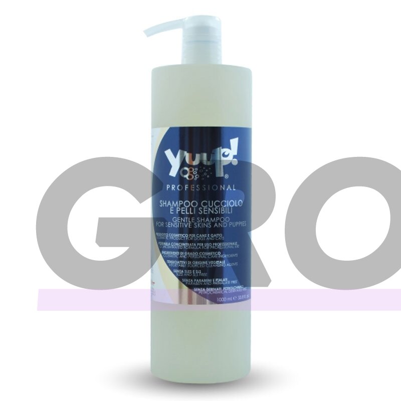 Yuup! Professional Gentle Shampoo - ypač švelnus šampūnas šuniukams ir alergiškiems bei turintiems jautrią oda šunims. Talpa: 1L